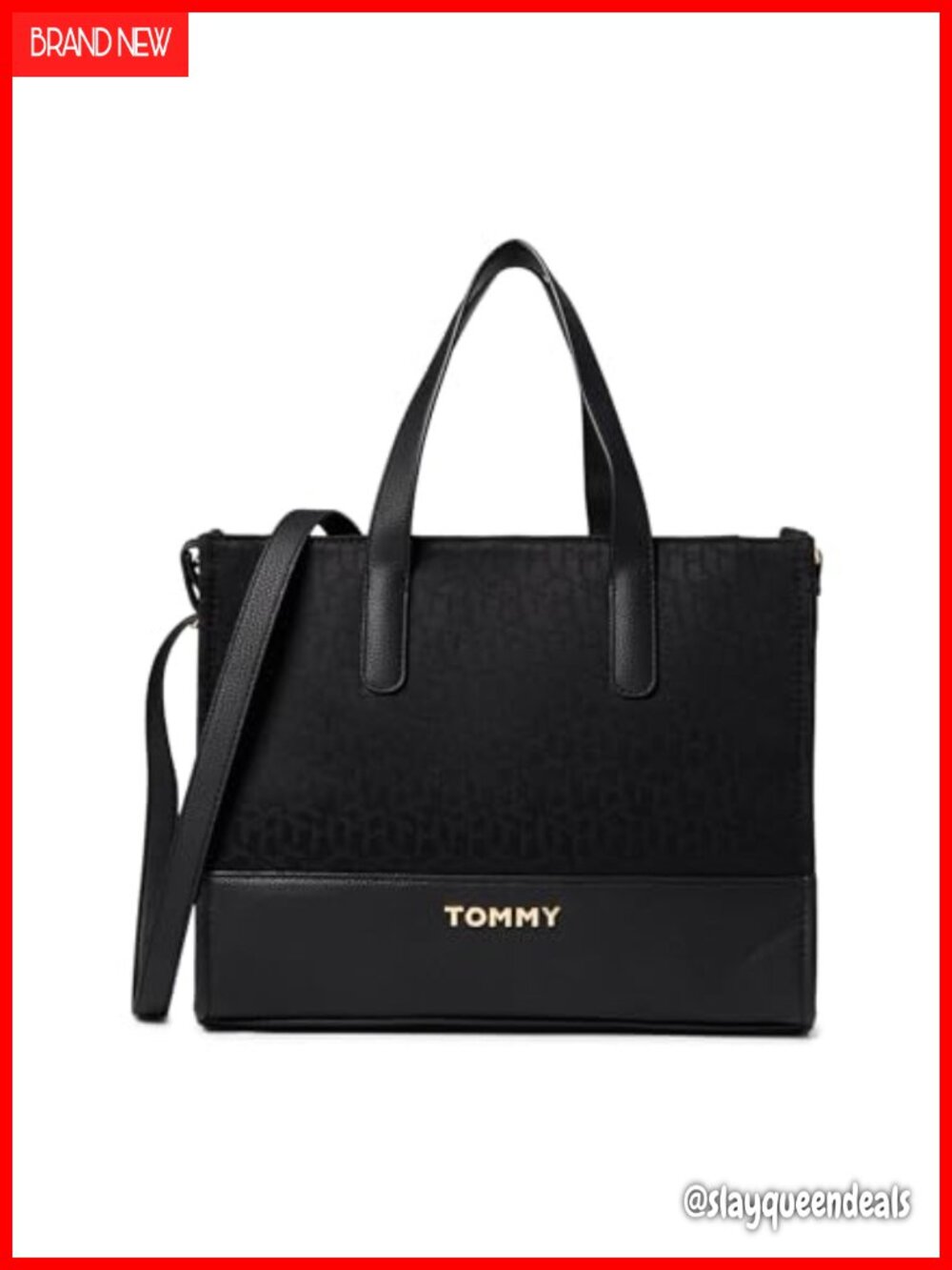 Tommy Hilfiger Convertible RZ Shopper Satchel Messenger Bag Polyester